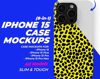 iPhone 15 Series Phone Case Mockup: Slim & Tough Case Mockups