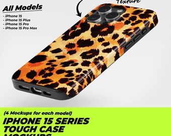 iPhone 15 Tough Case Mockups – Podbase Style (Affinity, Photoshop)