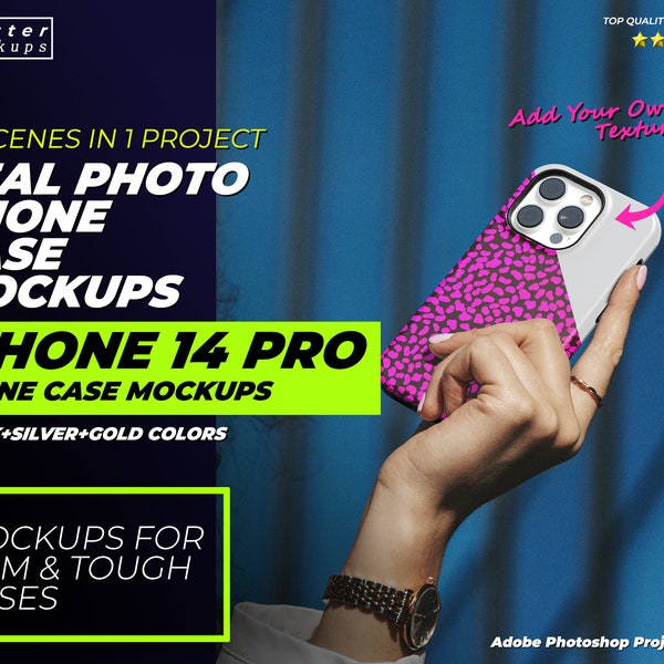 Real Photo Phone Case Mockups for iPhone 14/15 Pro - Snap Slim Tough Case Mockups Real Photo Mockups - iPhone 14 Pro Case Mockups Real Photo