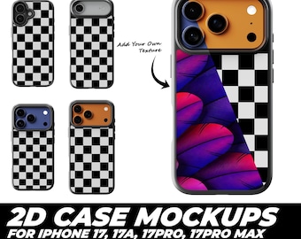 iPhone 17 Series 2D Cases Mockups: 2D Phone Case Mockup Template