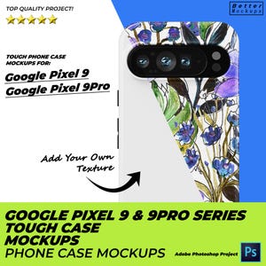 Google Pixel 9 and 9 Pro Tough Case Mockup, Phone Case Mockup Canva Pixel Case Mockup Tough Case Mockup phone case canva mockup bundl
