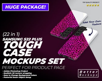 Samsung S22 Plus Tough Case Mockup, Samsung S22 Case Mockup, S22 Plus Case Mockup, Tough Case Mockup, Snap Case template, Sublimation