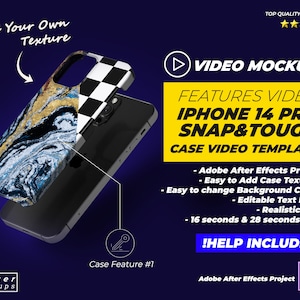 iPhone 14/15 Pro Tough Snap Case Features Video Mockup - Handyhülle Feature Mockup für iPhone 15, Tough Case Mockup, Slim Case Mockup iPhone