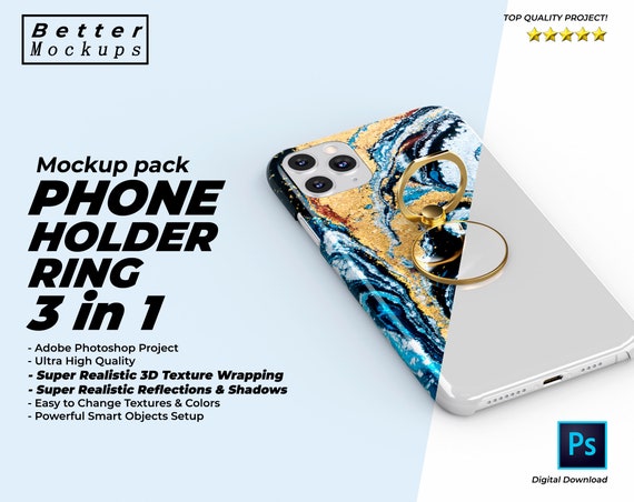 Phone Ring Holder Mockup Ring Holder Phone Mock Up Phone Grip Mockup Phone Holder Sublimation Design Ring Phone Holder Photoshop Etsy