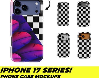 Maquetas de fundas para iPhone 17: Delgadas y resistentes, Canva y Photoshop (PSD)