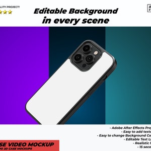 iPhone 14 Pro 2D Case Video Mockup, Sublimation iPhone 14 Case Mock Up 2D Case Mockup 2D Case Mockup 2D Case Mockup, Phone Case 2D template image 5