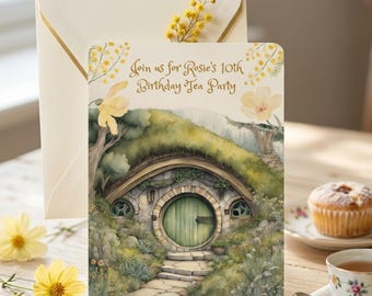 Cozy Fantasy Garden Birthday Invitation | Editable Cottage Ring Lord Party Template (Digital Download)