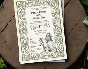 Medieval Fantasy Wedding Invitation: William Morris Inspired (Digital Download)