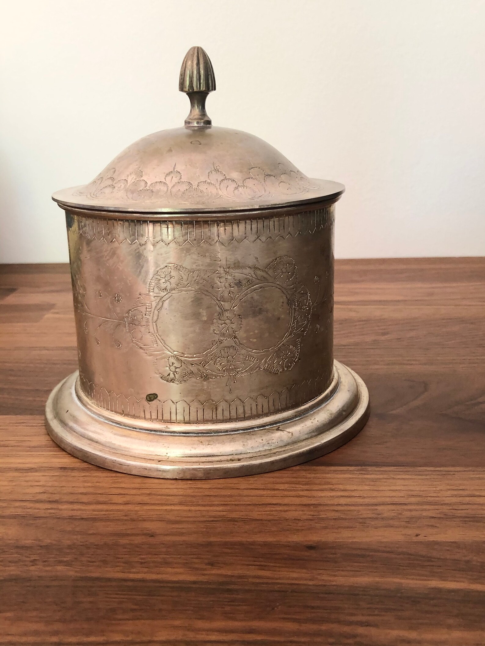 Vintage Silverplated Container with Lid Antique Silver Etsy