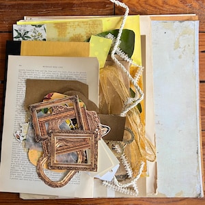 Yellow Vintage Ephemera Pack: Junk Journal Collage Supplies