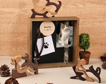 Pet Memorial Shadow Box Frame,Dog Memorial Gift,Pet Keepsake with Collar Holder,Pet Memorial Frame,Pet Loss Gift,Sympathy Remembrance Gift