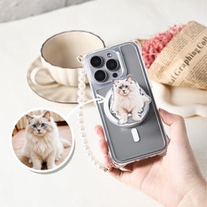 Magsafe Phone Grip,Phone Grip,Custom Pet Face Phone Grip with Big Face,Handmade Phone Grip,Phone Accessories for Pet Lover,Christmas Gift