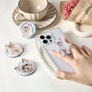 Phone Grip,Cat Phone Grip,Pet Face Phone Grip,Personalized Phone Holder,Acrylic Phone Grip,Phone Accessories for Pet Lover,Christmas Gift
