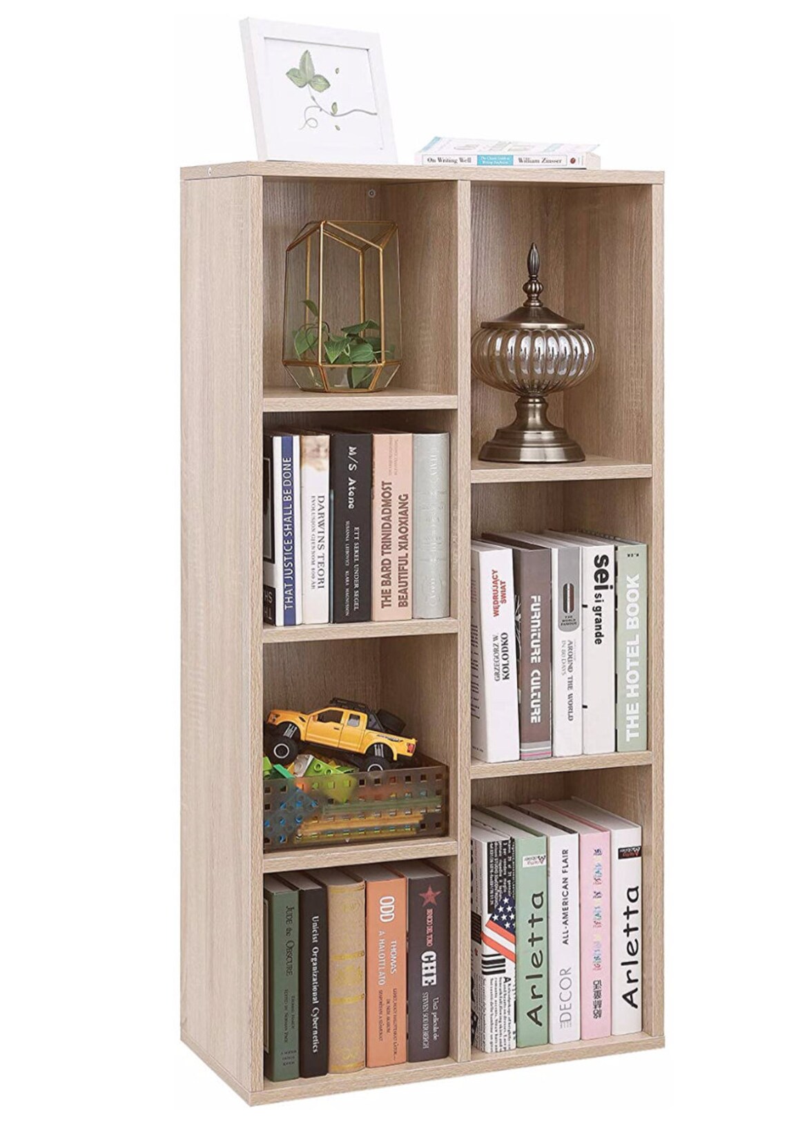 Bookcase 7 Open Slots Bookshelf Display Etsy