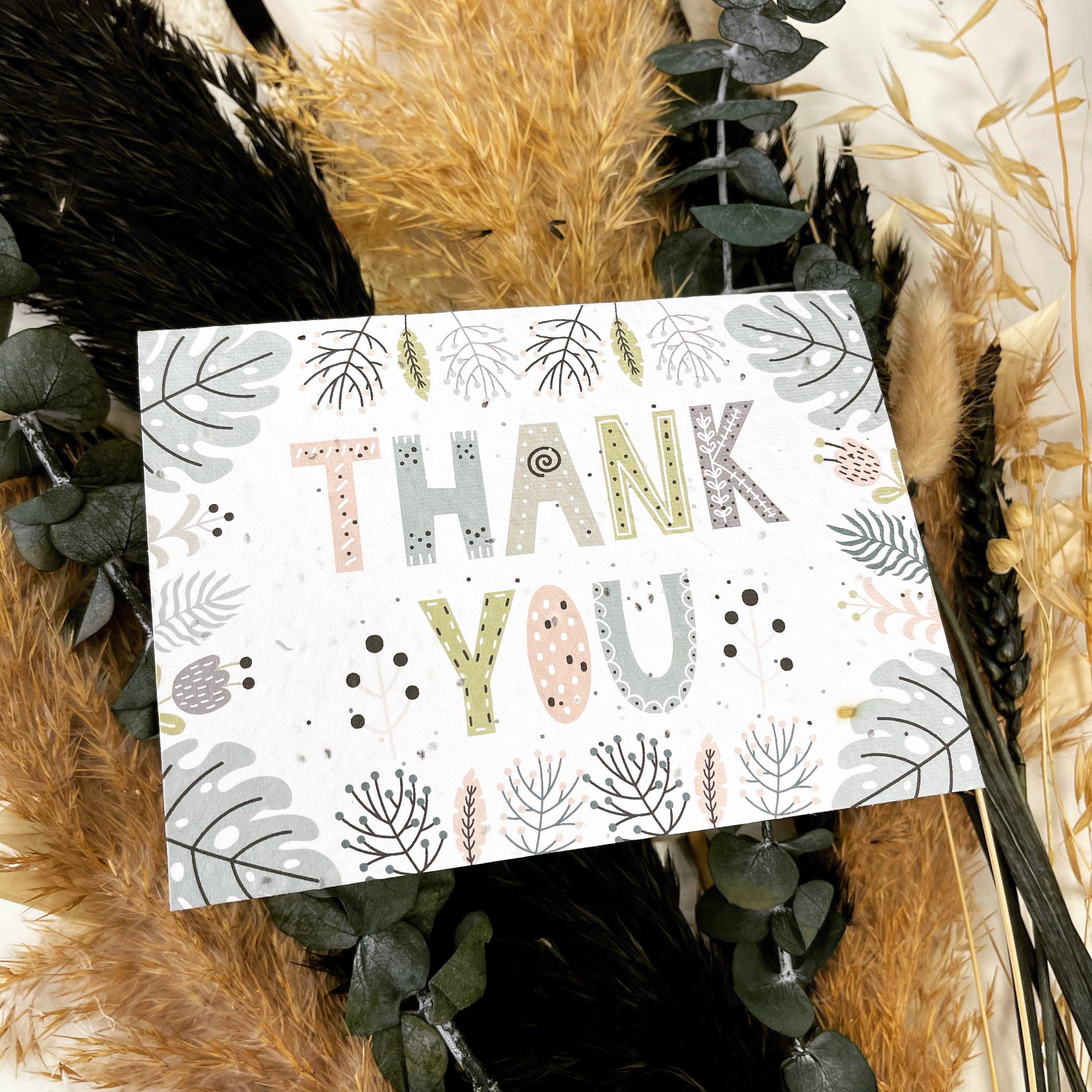 Thank You Plantable Greetings Card. Seed Card. Paper. Zero Etsy