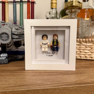 Han i Leia „Kocham cię” „Wiem” mini ramka - geek nerd retro - Star Wars solo empire powraca nowa nadzieja powrót Jedi