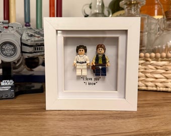 Han and Leia “I love you” “I know” mini frame - geek nerd retro - Star Wars solo empire strikes back a new hope return of the Jedi