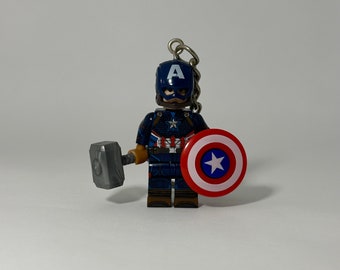 Captain America mini figure keychain - geek nerd retro avengers keyring endgame marvel