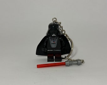 Darth Vader and red lightsaber keychain - Star Wars minifigure keyring Ahsoka Revenge of the Sith