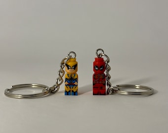 Deadpool & Wolverine xmen mini figuras llavero - llavero geek nerd retro deadpool