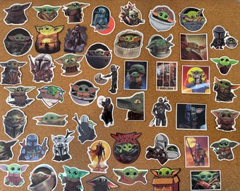 Baby Yoda Mandalorian stickers x50 cute gift idea or stocking filler