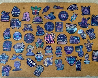 Neon stickers x50 cute gift idea or stocking filler