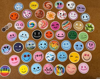 Smiley face stickers x50 cute gift idea or stocking filler