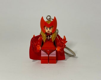 Wanda Maximoff Scarlet Witch mini figure keychain - geek nerd retro - avengers keyring Wandavision marvel