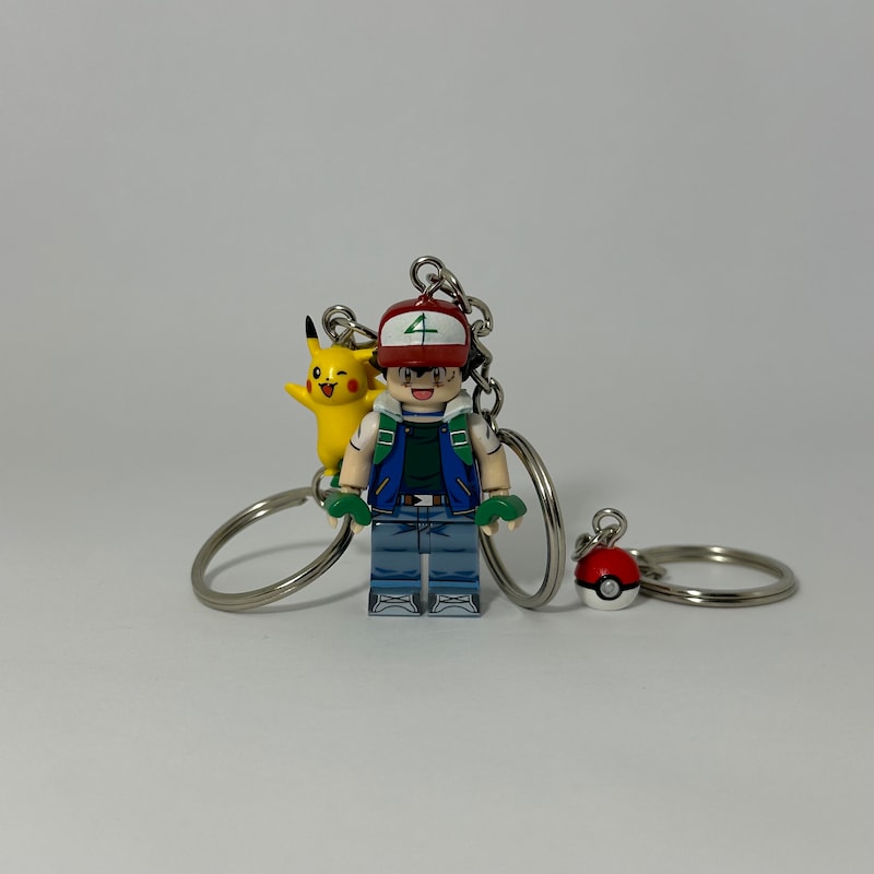 Ash Key Chain Pikachu and Ash Keychain - Etsy
