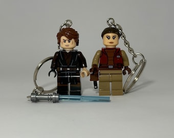Anakin Skywalker and Padmé keychains - cute couple’s gift - Star Wars minifigure keyring Ahsoka Revenge of the Sith