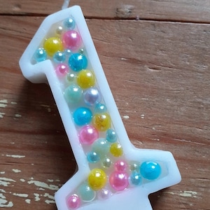 Pastel Number Candle: First Birthday Party Decor