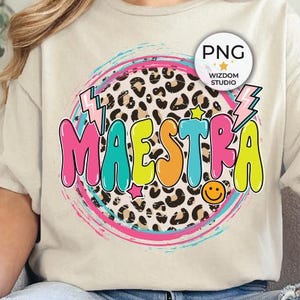 Maestra PNG Image, Leopard Maestra Back To School Design, Sublimation Designs Downloads, PNG File