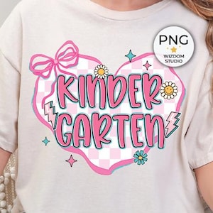 Kindergarten PNG Image, Back To School Kindergarten Coquette Design, Sublimation Designs Downloads, PNG File