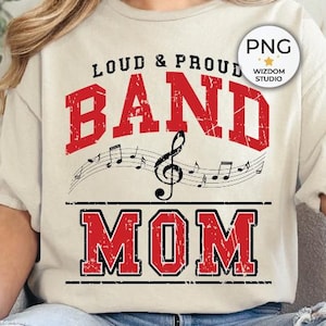 Band Mom PNG Image, Marching Band Red Varsity Design, Sublimation Designs Downloads, PNG File