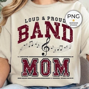 Band Mom PNG Image, Marching Band Maroon Varsity Design, Sublimation Designs Downloads, PNG File