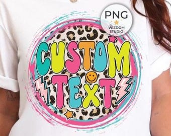 Benutzerdefinierter Text PNG, Leopard Lightning Bolt personalisiertes Namensdesign, Sublimationsdesigns Downloads, PNG-Datei
