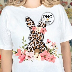 Easter Bunny PNG Image, Leopard Floral Bunny Design, Sublimation ...