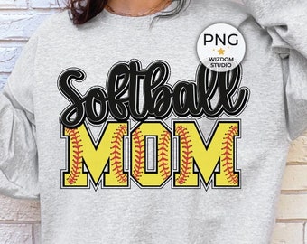 Softball Mom PNG-Bild, Softball Brief Design, Sublimationsdesigns herunterladen, PNG-Datei