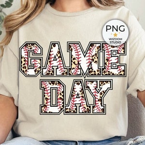 Imagen PNG del día del juego de béisbol, diseño de letras de leopardo de béisbol, descargas de diseños de sublimación, archivo PNG