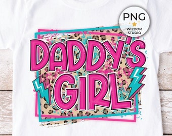 Daddy's Girl PNG Image, Leopard Lightning Bolt Design, Sublimation Designs Downloads, PNG File