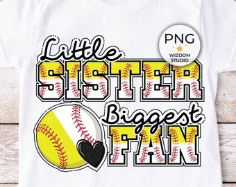 Little Sister Biggest Fan PNG image, Leopard Baseball and Softball Design, Sublimation Designs Downloads, PNG File