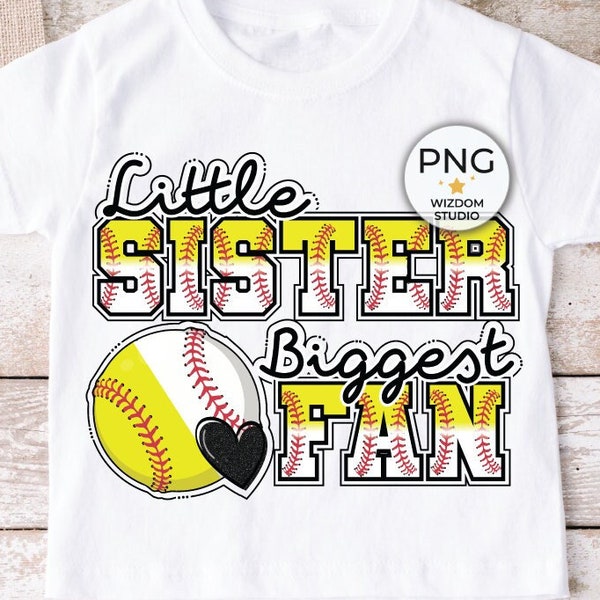 Little Sister Biggest Fan PNG image, Leopard Baseball and Softball Design, Sublimation Designs Downloads, PNG File