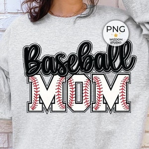 Imagen PNG de mamá beisbolera, diseño de letras de béisbol, diseño de sublimación, PNG transparente, descarga digital
