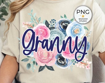 Granny PNG Image, Floral Granny Design, Sublimation Designs Downloads, PNG File