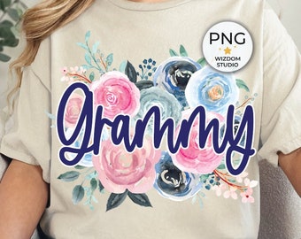 Grammy PNG Image, Floral Granny Design, Sublimation Designs Downloads, PNG File