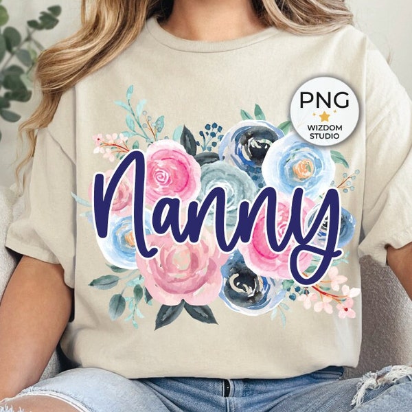 Nanny PNG Image, Floral Nanny Design, Sublimation Designs Downloads, PNG File