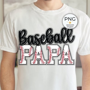 Baseball Papa PNG Image, Baseball Black Design, Sublimation Designs Downloads, PNG File