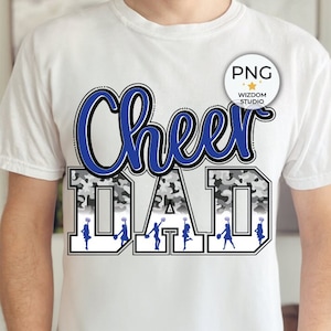 Cheer Dad PNG Image, Blue Camo Cheer Design, Sublimation Designs Downloads, PNG File