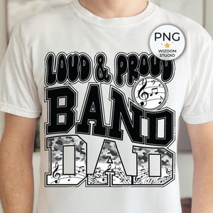 Band Dad PNG Image, Camo Marching Band Black Design, Sublimation Designs Downloads, PNG File
