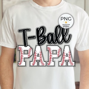 T-Ball Papa PNG Image, Tee Ball Black Design, Sublimation Designs Downloads, PNG File
